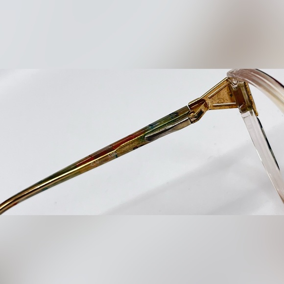 Vintage Givenchy 403 Multi-color Translucent Oval Sunglasses Frames Only - Picture 8 of 8